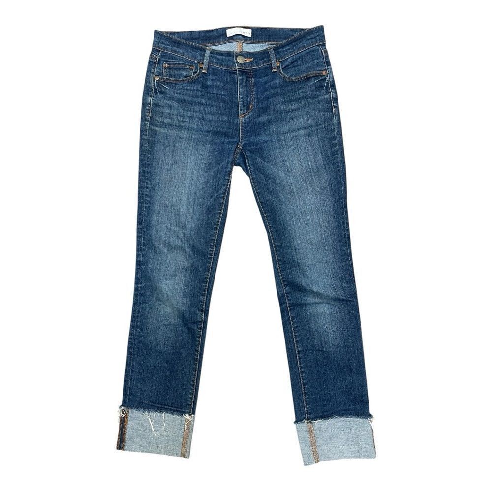 Loft Modern Straight Blue Jeans Size 26 Classic Casual EUC